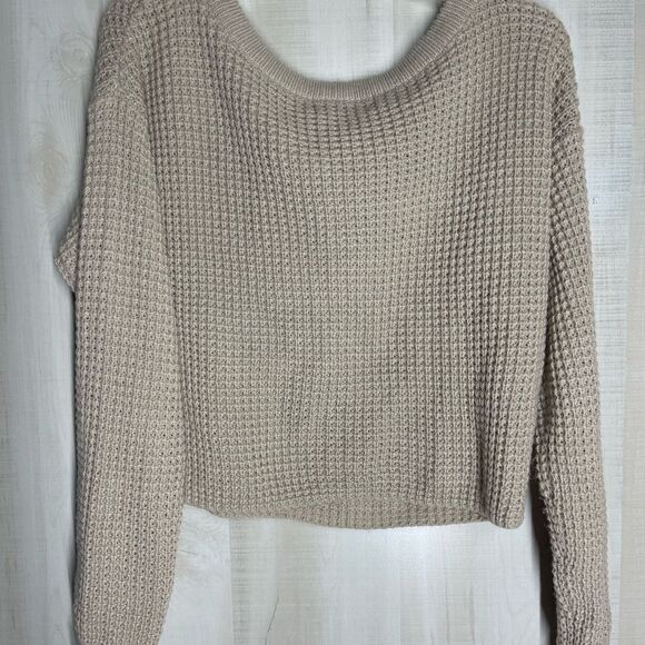 Missguided beige long sleeve crop sweater, size 2/4 - Picture 10 of 10